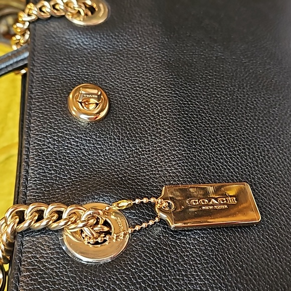 Coach Black Turnlock Chain Tote Shoulder Bag - Picture 4 of 10